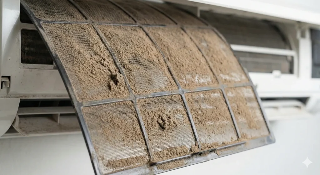 very-dirty-clogged-ac-filter-full-of-dust-in-bikaner