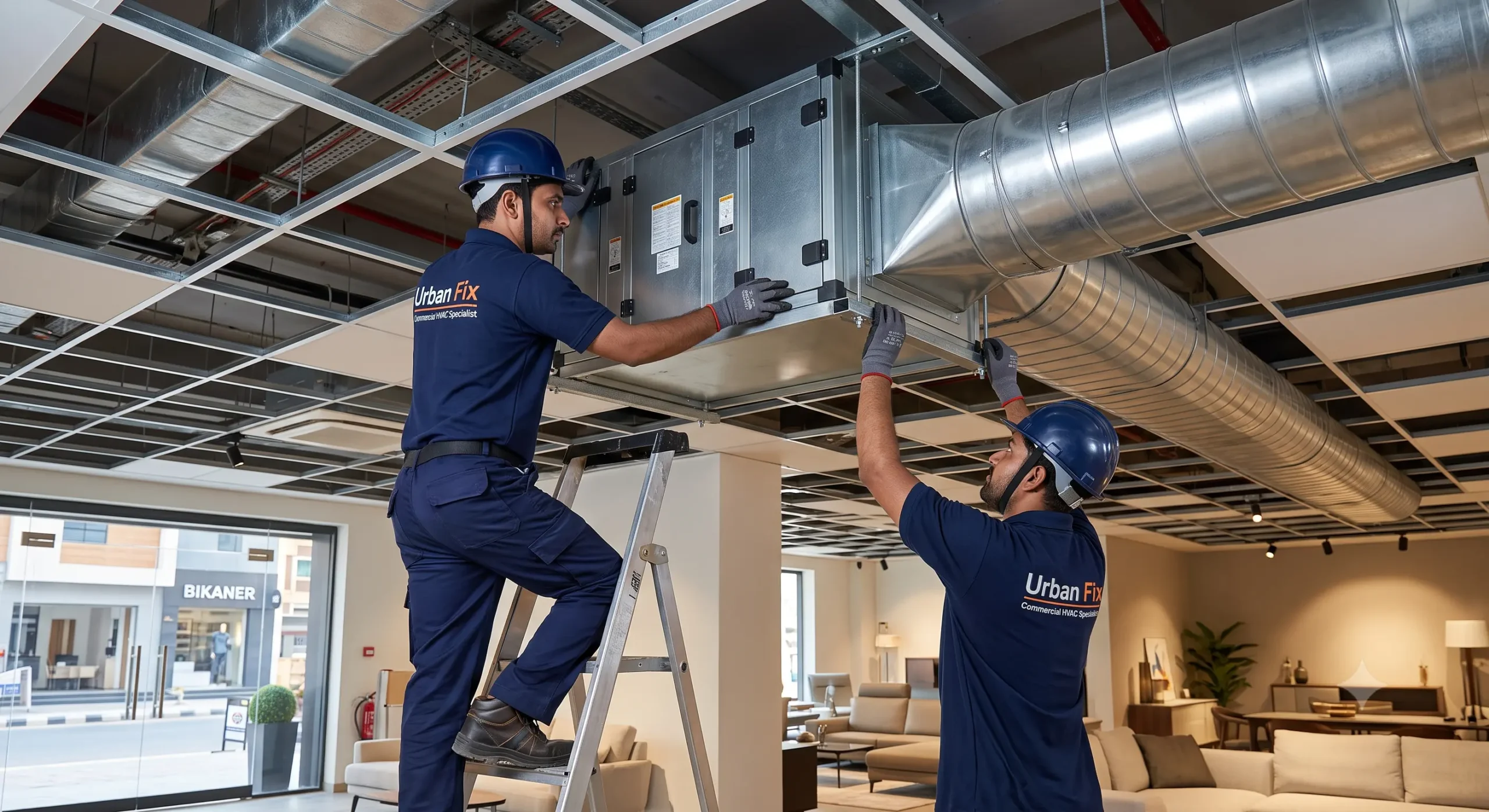 Commercial Ductable AC installation expert in Bikaner showroom