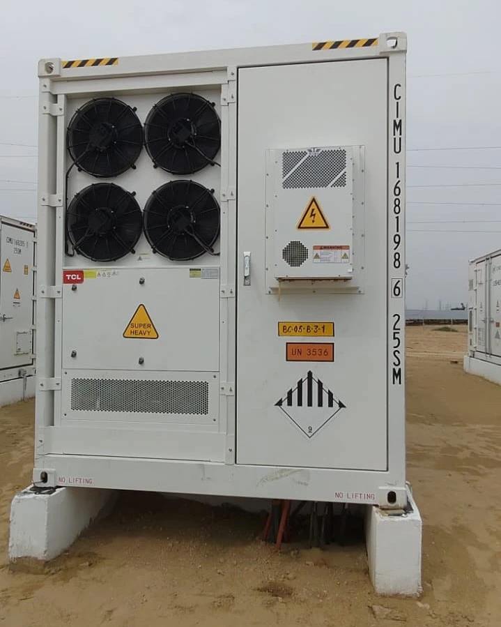 Utility-scale BESS liquid cooling container at Rajasthan solar park